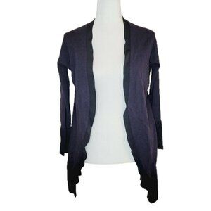Rag & Bone Open Front Merino Wool Cardigan Blue With Black Trim Size Medium